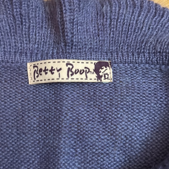 Betty Boop Balloon Sleeves Ruffle Knit Cardigan Purple - Picture 3 of 9